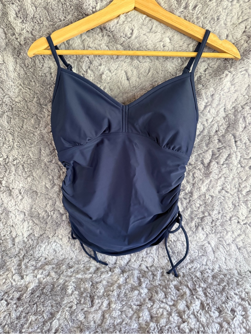 Prana | Navy Blue Ruched-side Tankini | M